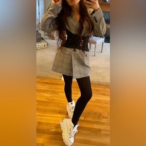 Authentic New DKNY Blazer Double Breasted Jacket Gray, size 14